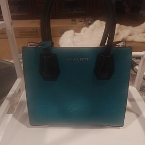 Michael Kors Teal and Black Satchel